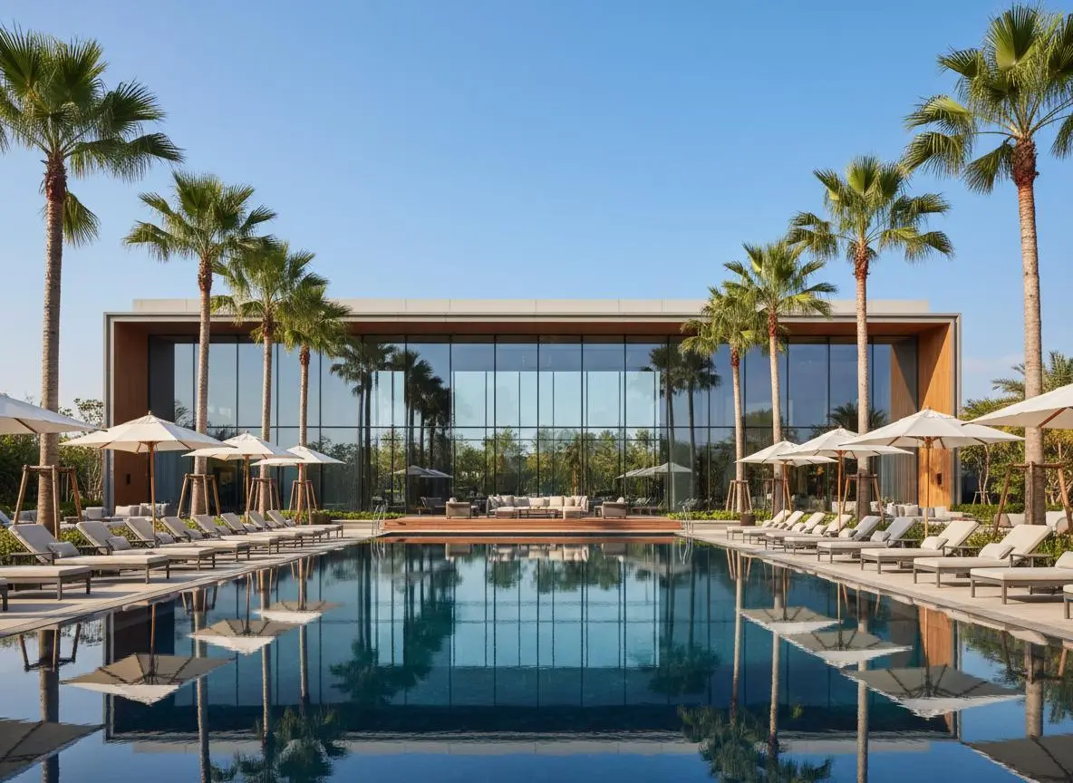 Godrej Vanantara 65,000 sq.ft. central clubhouse with surrounding landscape